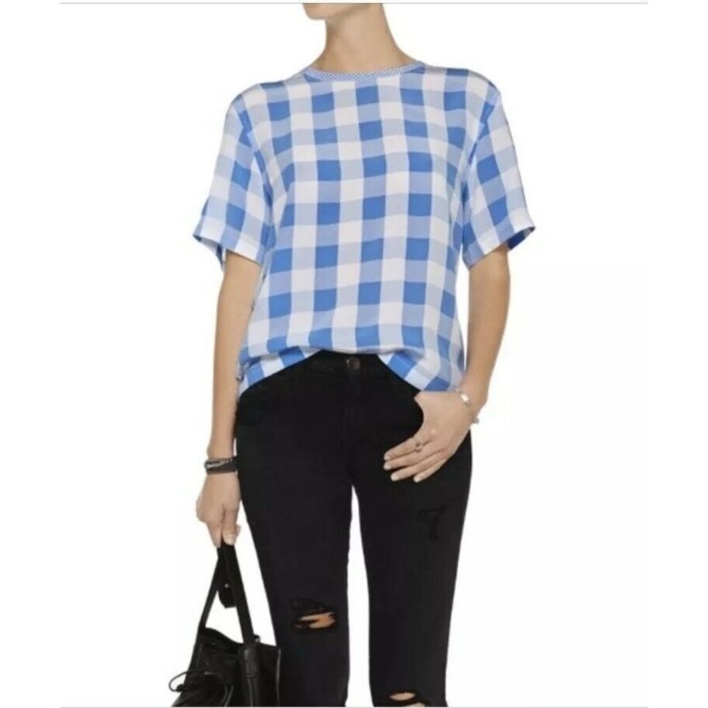 Equipment Logan Check Plaid Print T Shirt Blouse
